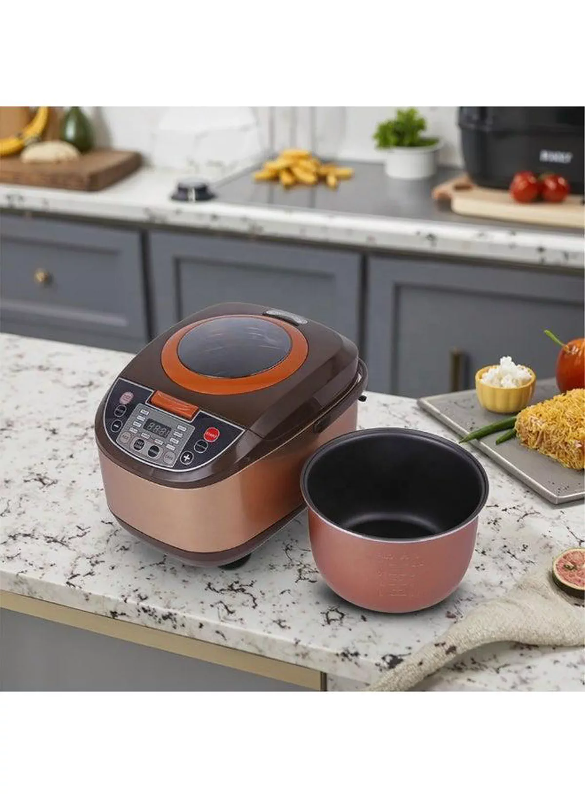 5L Smart Multi Cooker Electric Rice Cooker With Advanced Fuzzy Logic Digital Display Non-Stick Pot Large Viewing Window 12 Functions Soup Steam Porridge Cake Keep Warm Timer For Family-7-7