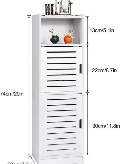 Eworld Versatile Slim Waterproof Bathroom Storage Cabinet-1