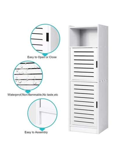 Eworld Versatile Slim Waterproof Bathroom Storage Cabinet-2