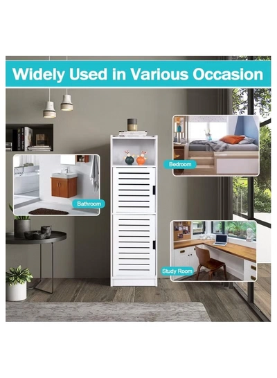 Eworld Versatile Slim Waterproof Bathroom Storage Cabinet-3
