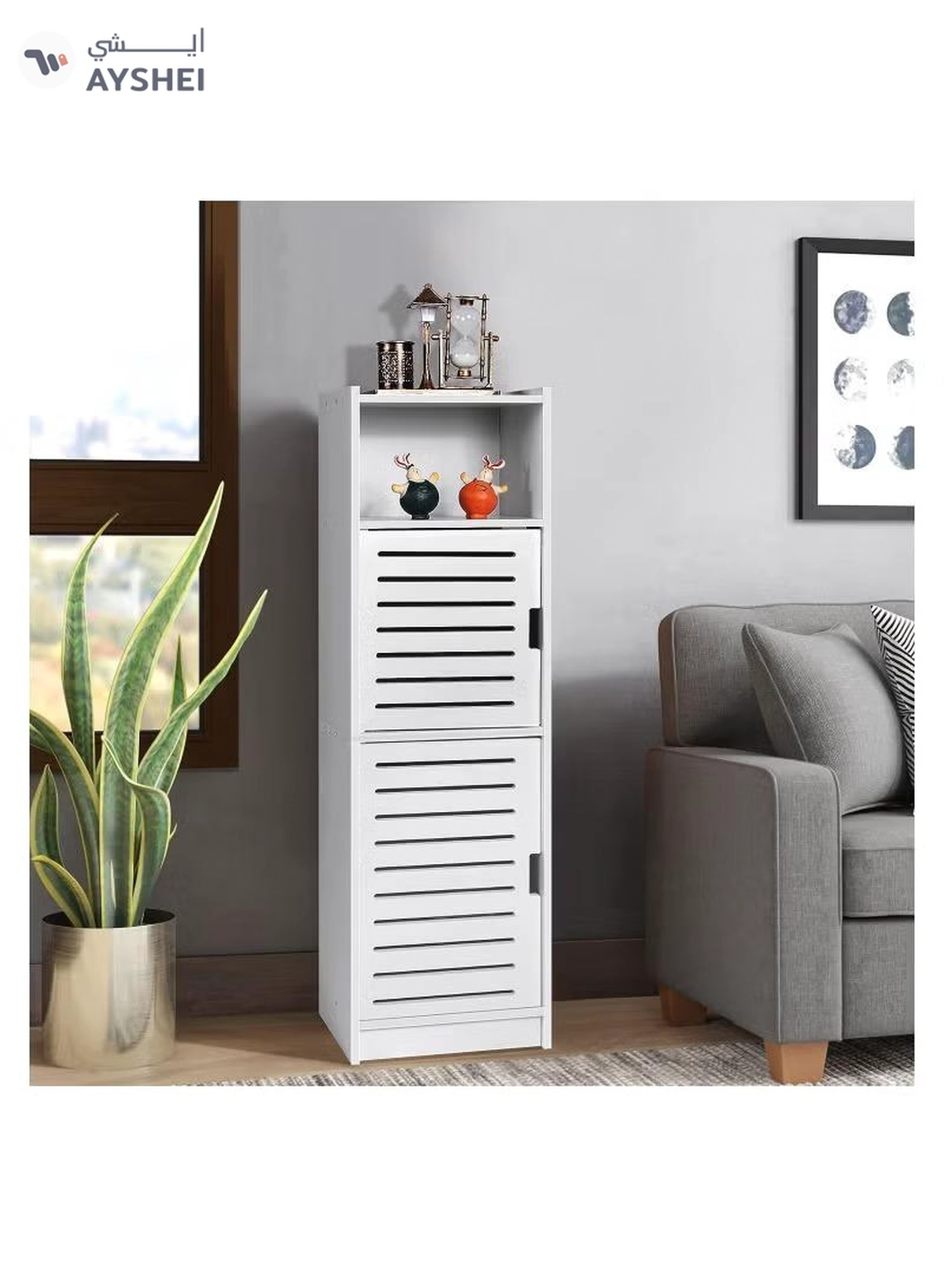 Eworld Versatile Slim Waterproof Bathroom Storage Cabinet-4-4