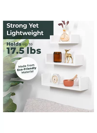 Set of 3 Wall Mounted Floating Shelf for Decorative and other Stuff-2