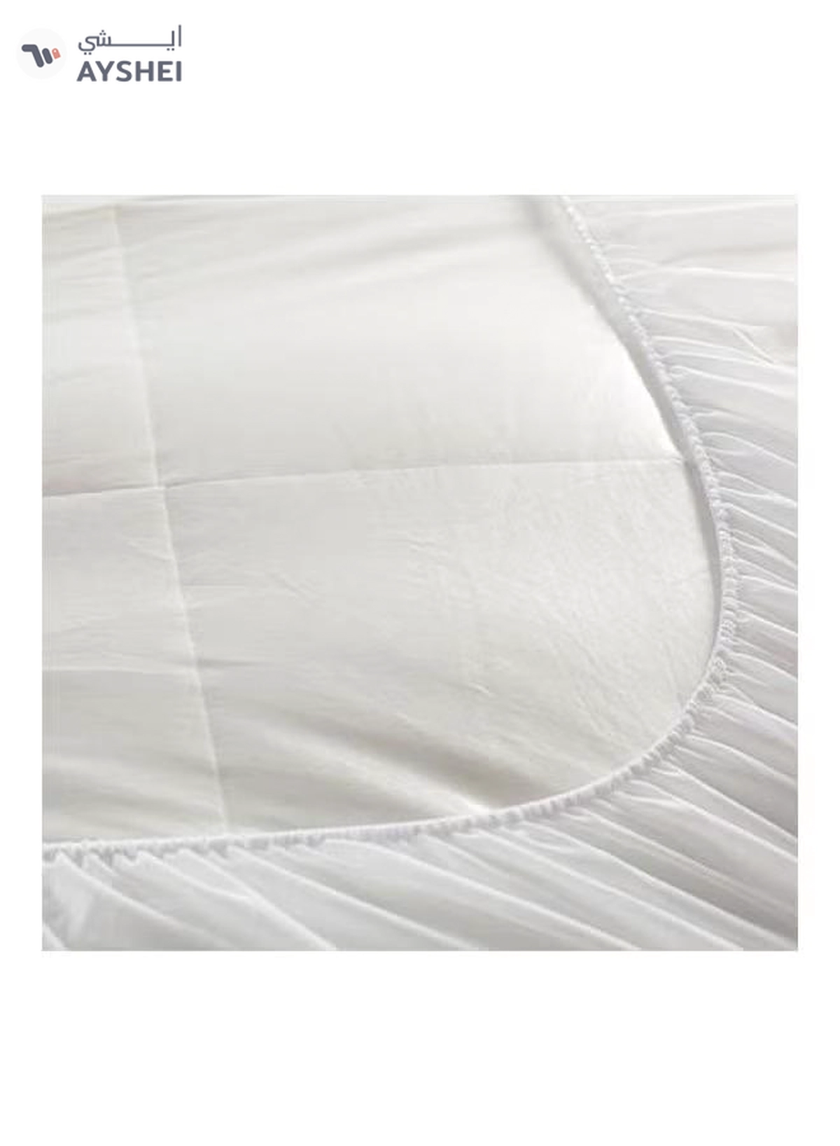 REGAL IN HOUSE Microfiber Super King Size Mattress Topper 8 cm With Microfiber Filling and Rubber Corners Edges Microfiber White 200X200cm-1-1