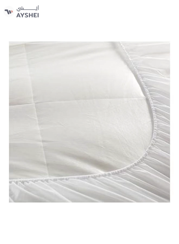REGAL IN HOUSE Microfiber Super King Size Mattress Topper 8 cm With Microfiber Filling and Rubber Corners Edges Microfiber White 200X200cm