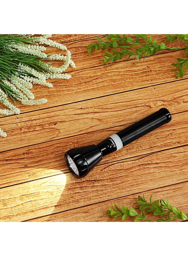 Olsenmark Rechargeable LED Flashlight Torch Black/White 242mm