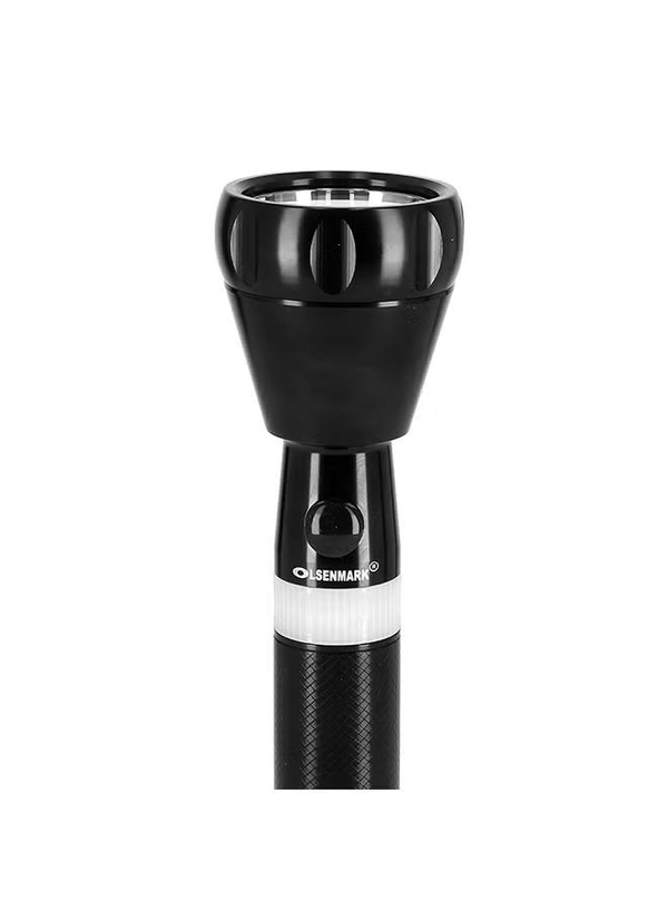 Olsenmark Rechargeable LED Flashlight Torch Black/White 242mm