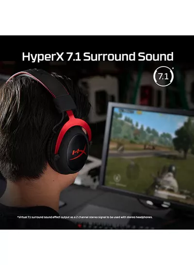 HyperX Cloud II Gaming Headset - 7.1 Surround Sound - Memory Foam Ear Pads - Durable Aluminum Frame - Multi Platform Headset - Works with PC, PS4, PS4 PRO, Xbox One, Xbox One S - Red-4P5M0AA-5