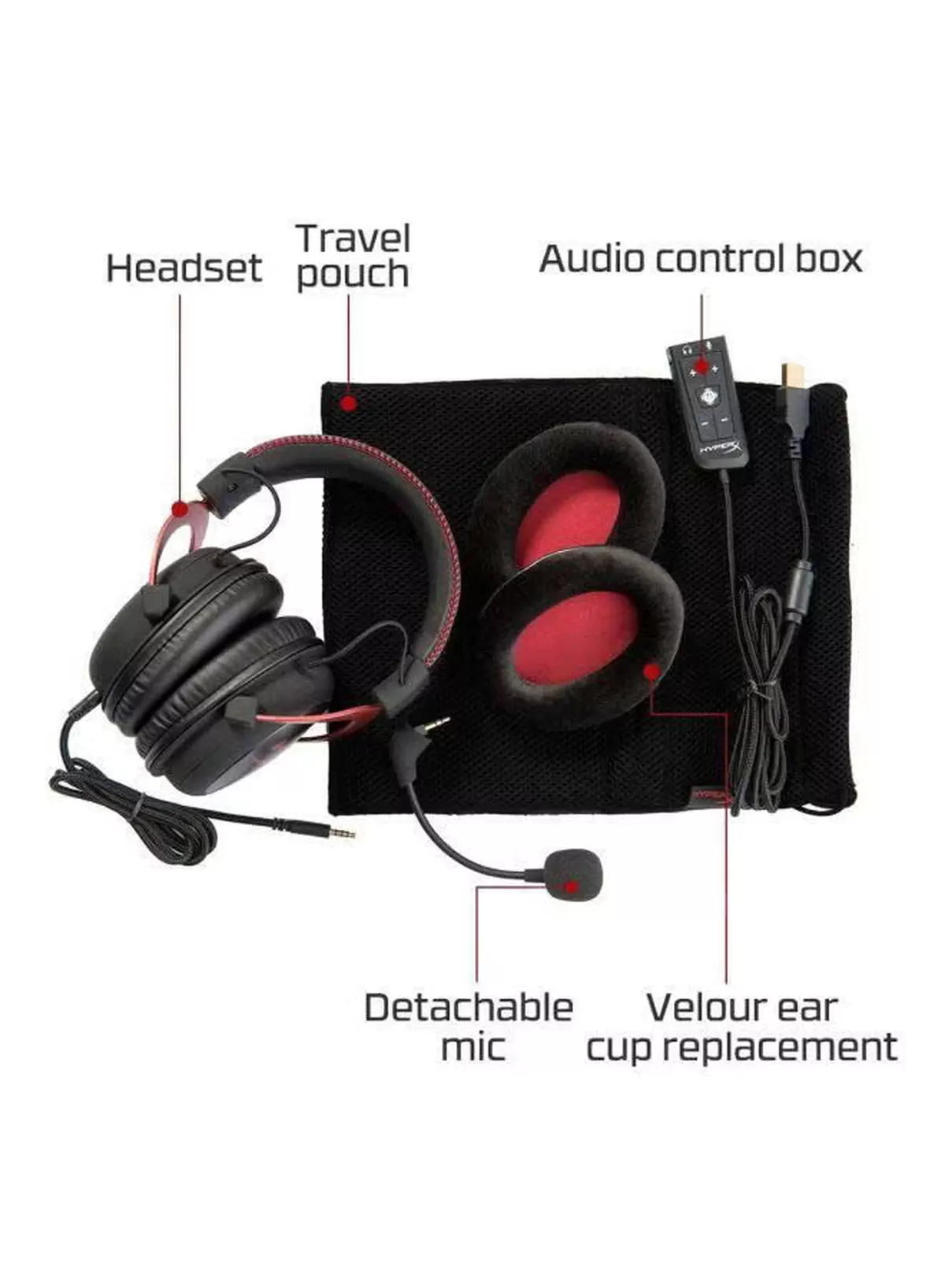 HyperX Cloud II Gaming Headset - 7.1 Surround Sound - Memory Foam Ear Pads - Durable Aluminum Frame - Multi Platform Headset - Works with PC, PS4, PS4 PRO, Xbox One, Xbox One S - Red-4P5M0AA-4-4