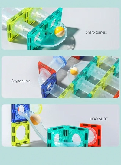 Eworld 168 Piece Magnetic Pipeline Building Blocks Set, Educational 3D Construction Toy-4