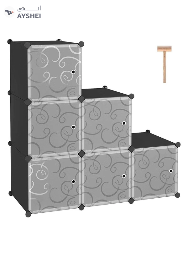 DubaiGallery 6 Cubes Diy Shoes Wardrobe Storage Shoe Rack Shoe Tower Storage Cabinet Shoe Organizer Storage Organizer Modular Shoe Cabinet