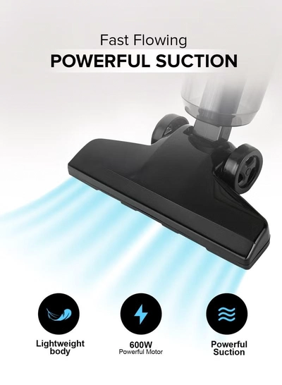 GEEPAS Stick And Handheld Vacuum Cleaner, HEPA Filter, 1.2L Dust Bag Capacity, 600W Powerful Motor, Transparent Dust Cup for Easy Check, Lightweight Body And Low Noise 1.2 L 600 W GVC19055-BK Black-6