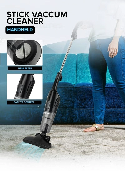 GEEPAS Stick And Handheld Vacuum Cleaner, HEPA Filter, 1.2L Dust Bag Capacity, 600W Powerful Motor, Transparent Dust Cup for Easy Check, Lightweight Body And Low Noise 1.2 L 600 W GVC19055-BK Black-4