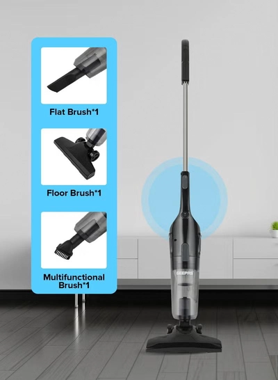 GEEPAS Stick And Handheld Vacuum Cleaner, HEPA Filter, 1.2L Dust Bag Capacity, 600W Powerful Motor, Transparent Dust Cup for Easy Check, Lightweight Body And Low Noise 1.2 L 600 W GVC19055-BK Black-3