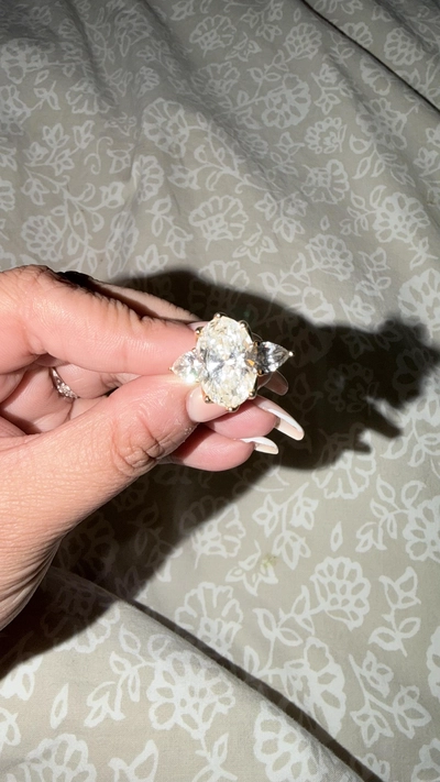Custom Made Diamond ring 8.01  Elegant Oval Cut Ring total 10.01 CT-5
