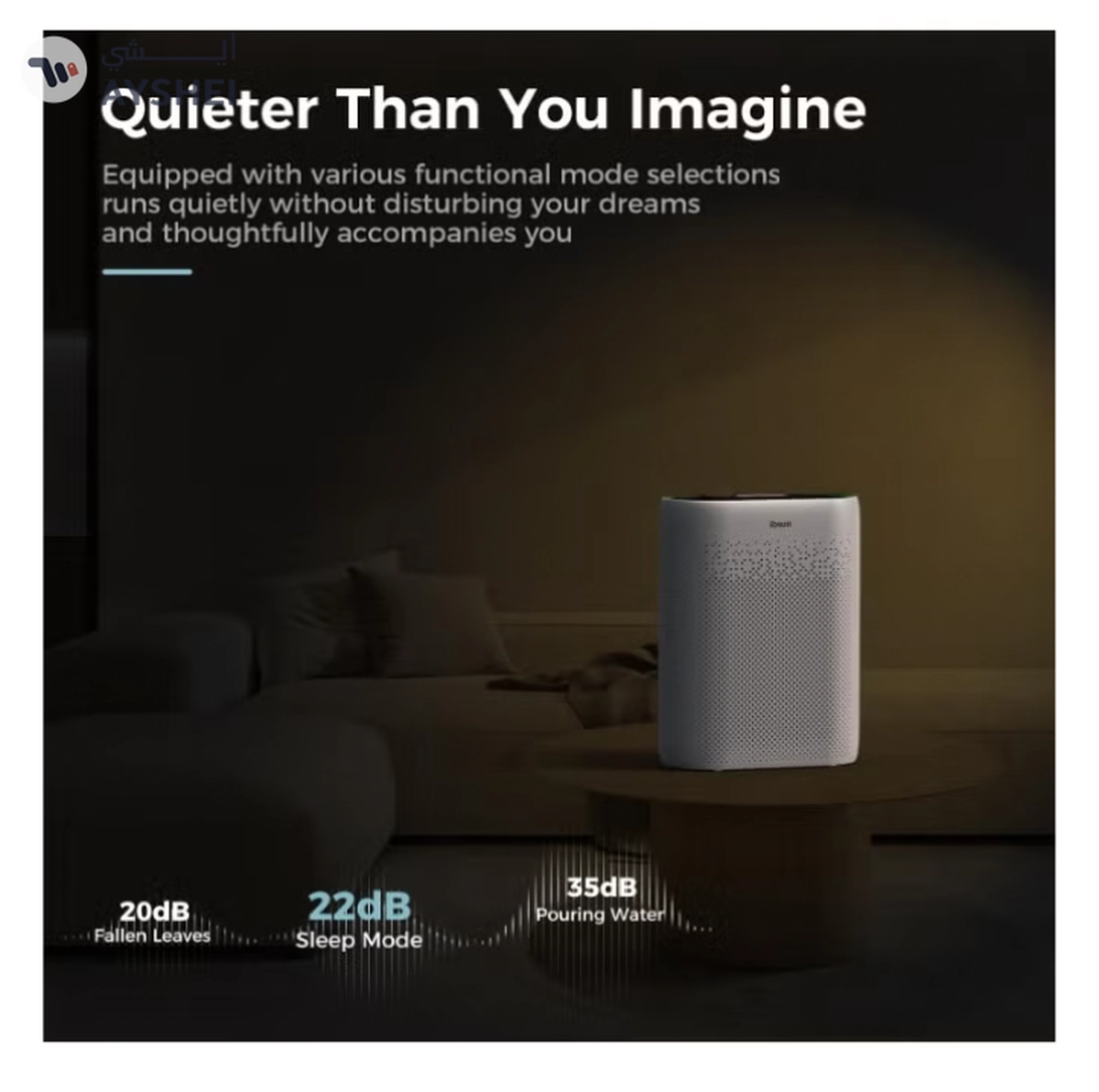 IBSUN Air Purifier Large Room Up to 60 ㎡ with Air Quality Sensors, H13 True HEPA Filter Remove 99.97% for Dust Pet Dander ZY2866-1-1