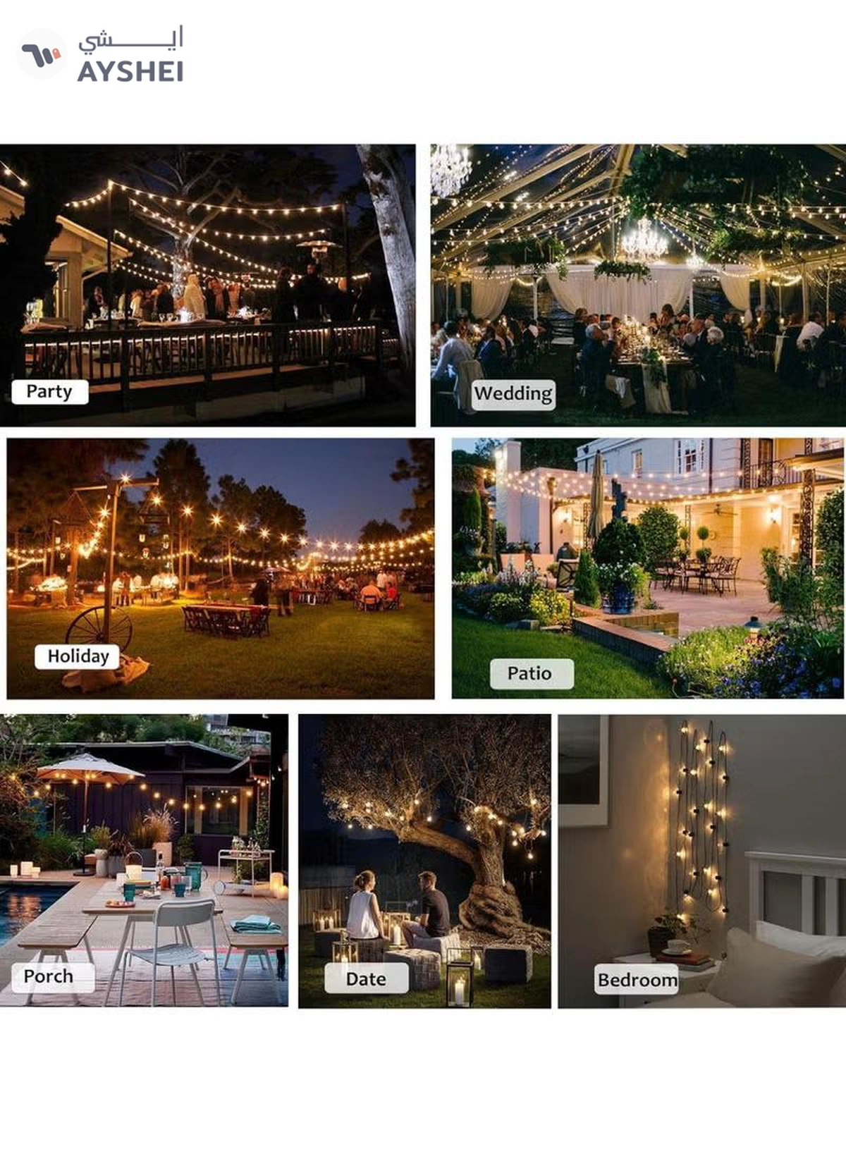 Yuwell Outdoor Waterproof IP65 Led String Lights E27 Holder 100 Meter Bulb Holder Wire With 200 Bulbs 4W G80 Amber With EU Plug Solar Bulb Holder For Ramadan Decoration Lights And Outdoor Decoration Light Hanging Light String Wire Ramadan Light For Commercial Patio Garden & Porch Yard-6-6