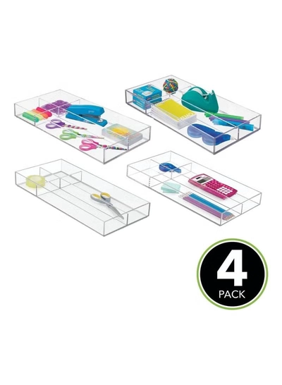  Eworld 4-Pack Plastic Stackable Storage Drawer Organizer-2