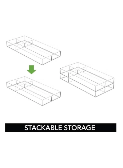  Eworld 4-Pack Plastic Stackable Storage Drawer Organizer-4