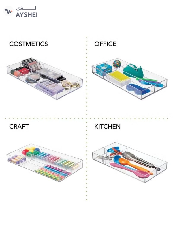  Eworld 4-Pack Plastic Stackable Storage Drawer Organizer
