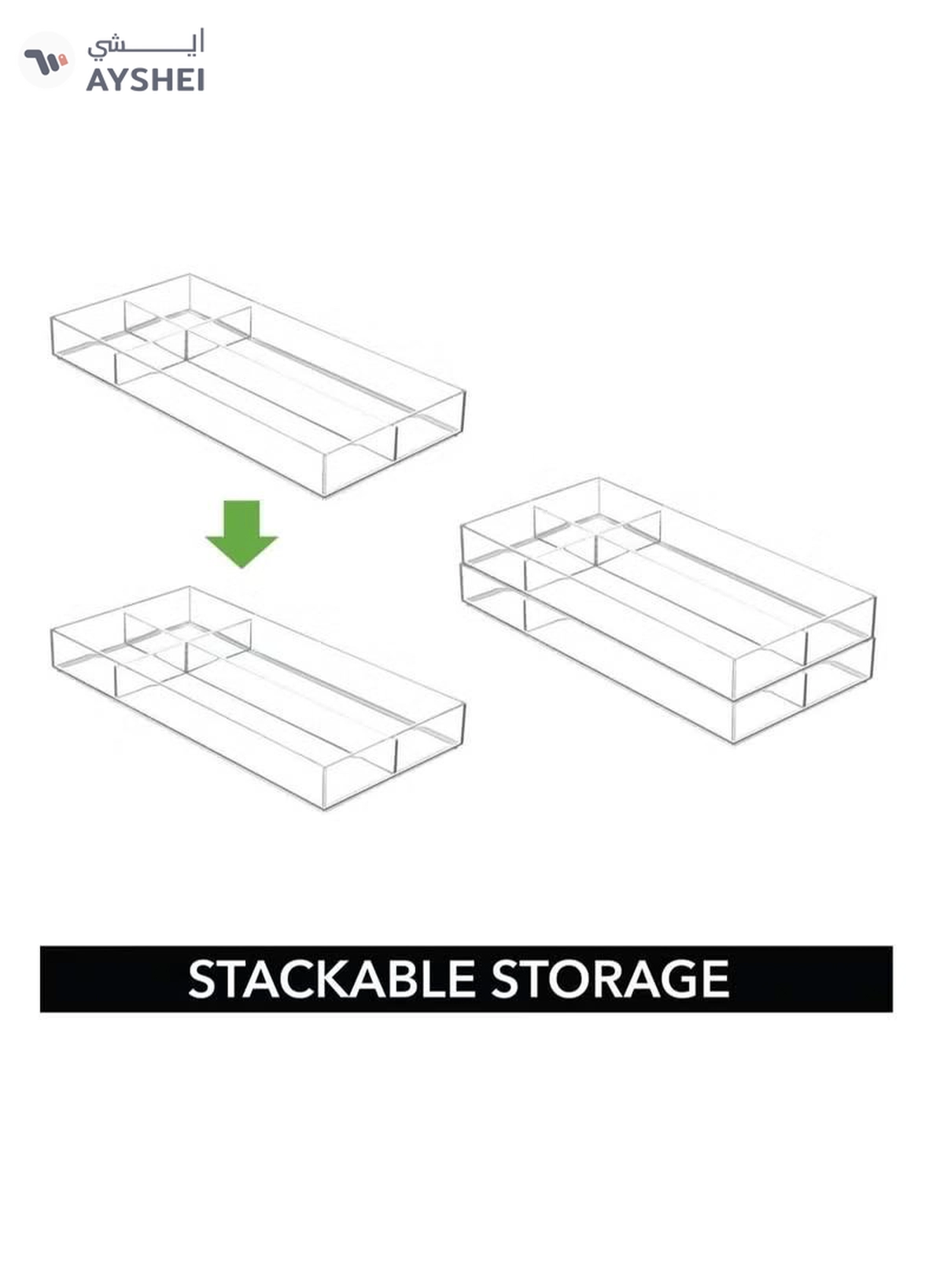  Eworld 4-Pack Plastic Stackable Storage Drawer Organizer-4-4