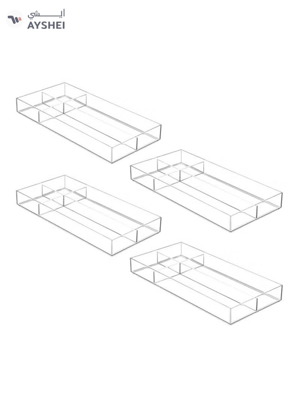  Eworld 4-Pack Plastic Stackable Storage Drawer Organizer
