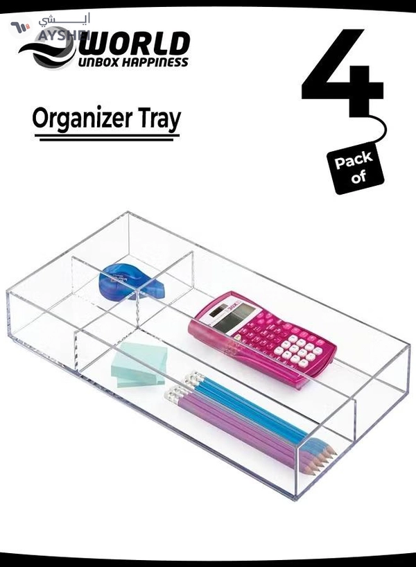  Eworld 4-Pack Plastic Stackable Storage Drawer Organizer