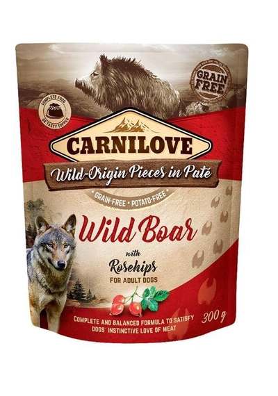 Carnilove Rosehip for Adult Dogs (Wet Food Pouches) 12x300g-0