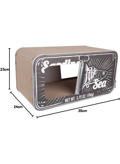 District 70 Sardine Cardboard Cat Scratcher, 60 x 30 x 30 cm, Black-1