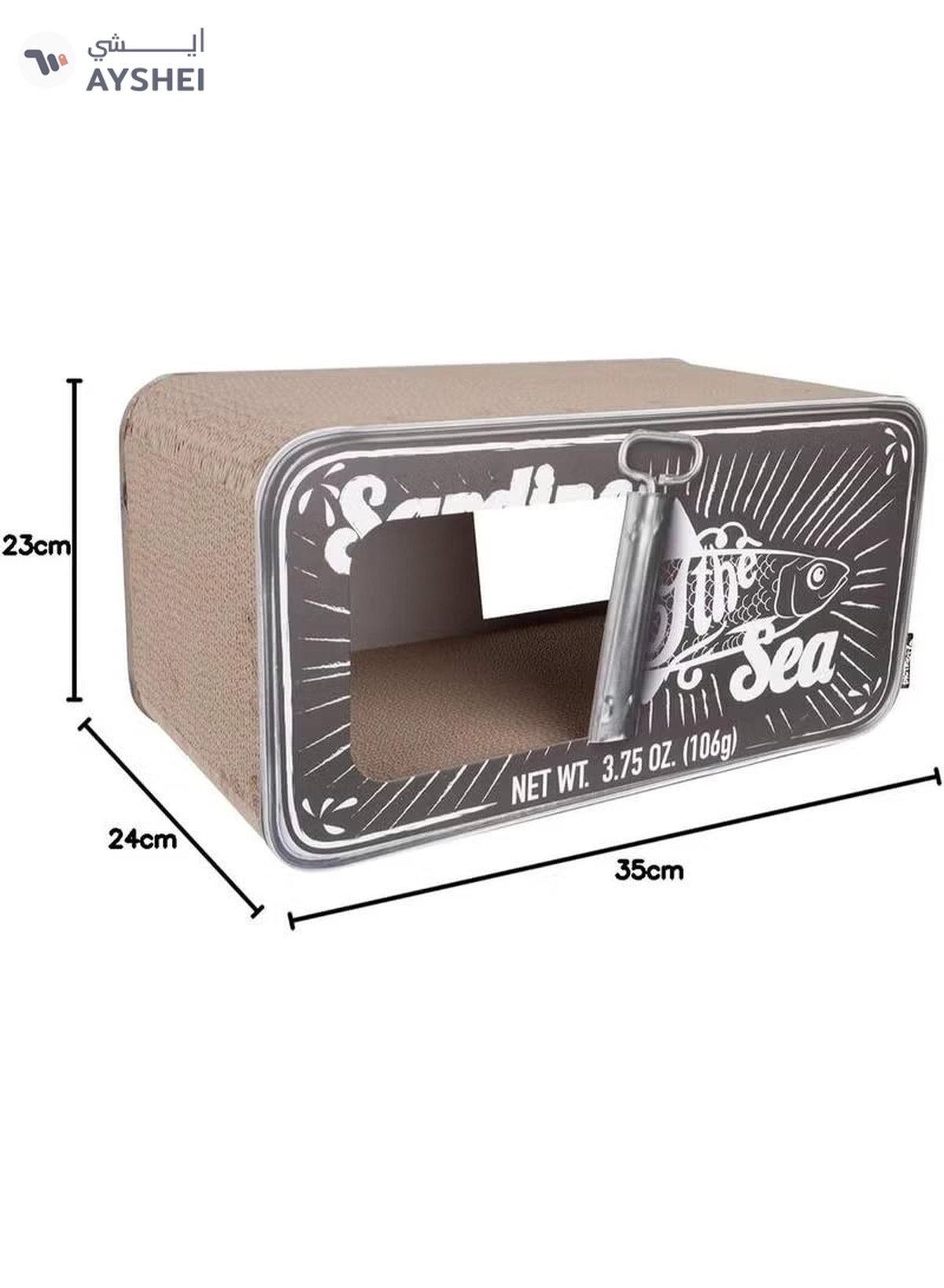 District 70 Sardine Cardboard Cat Scratcher, 60 x 30 x 30 cm, Black-1-1