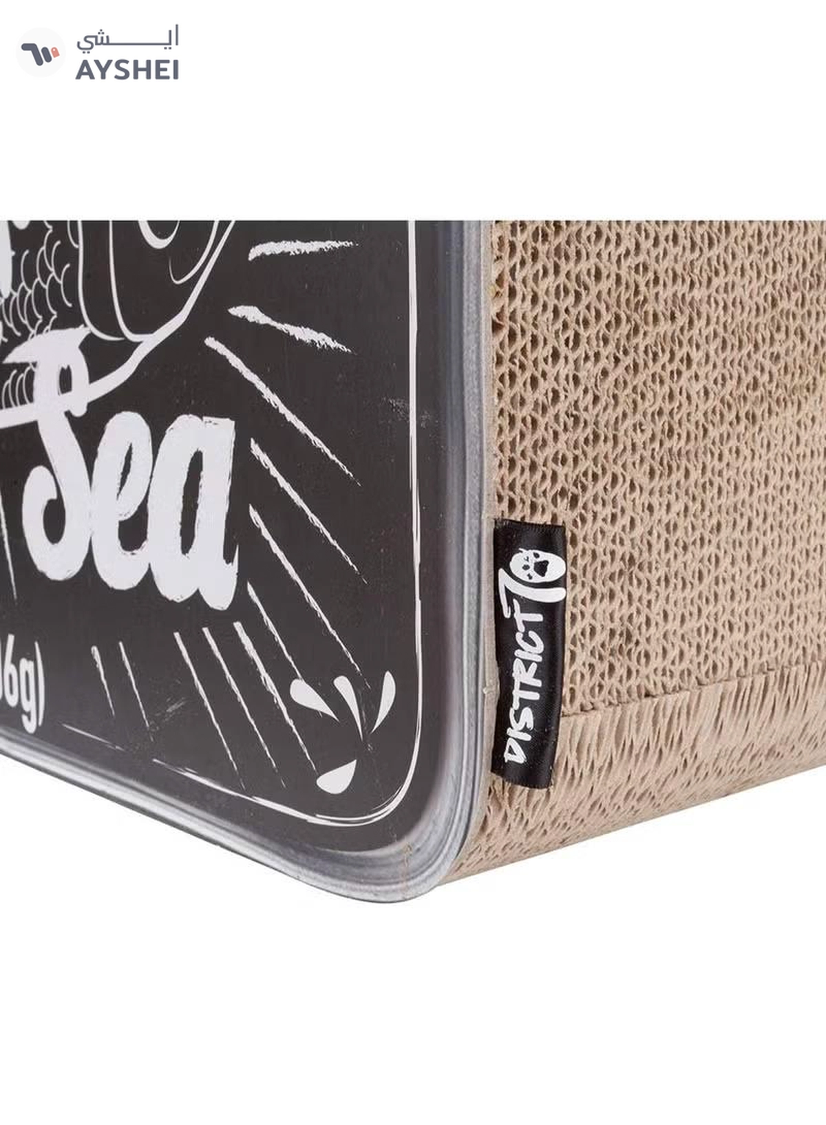 District 70 Sardine Cardboard Cat Scratcher, 60 x 30 x 30 cm, Black-2-2
