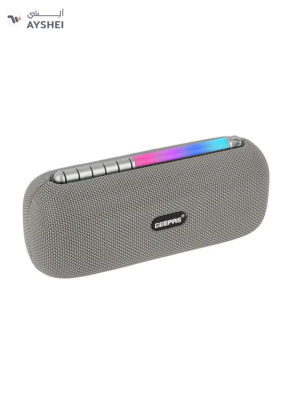 Geepas Rechargeable Bluetooth Speaker GMS11172, Bluetooth, TWS Function and FM Radio, Lightweight and Portable Design, Hands-Free Calling, Grey, 2 Years Warranty