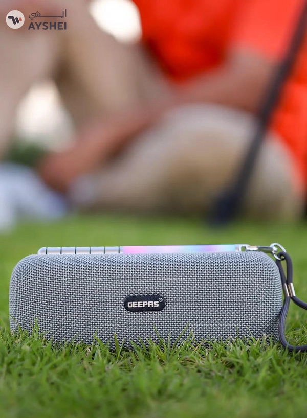 Geepas Rechargeable Bluetooth Speaker GMS11172, Bluetooth, TWS Function and FM Radio, Lightweight and Portable Design, Hands-Free Calling, Grey, 2 Years Warranty