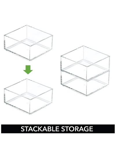 Eworld Set of 6 Clear Stackable Plastic Storage Containers-3