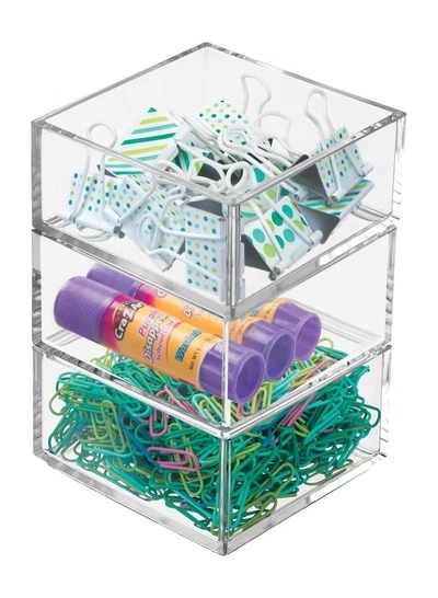 Eworld Set of 6 Clear Stackable Plastic Storage Containers-4