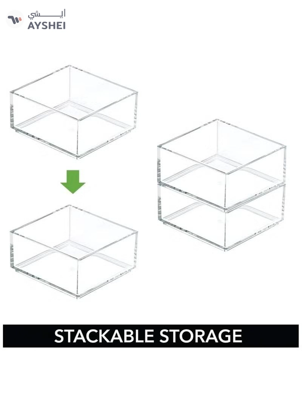Eworld Set of 6 Clear Stackable Plastic Storage Containers