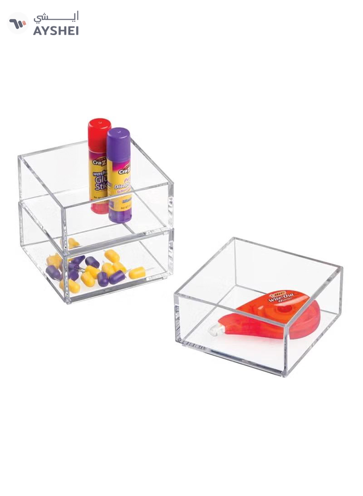 Eworld Set of 6 Clear Stackable Plastic Storage Containers-5-5