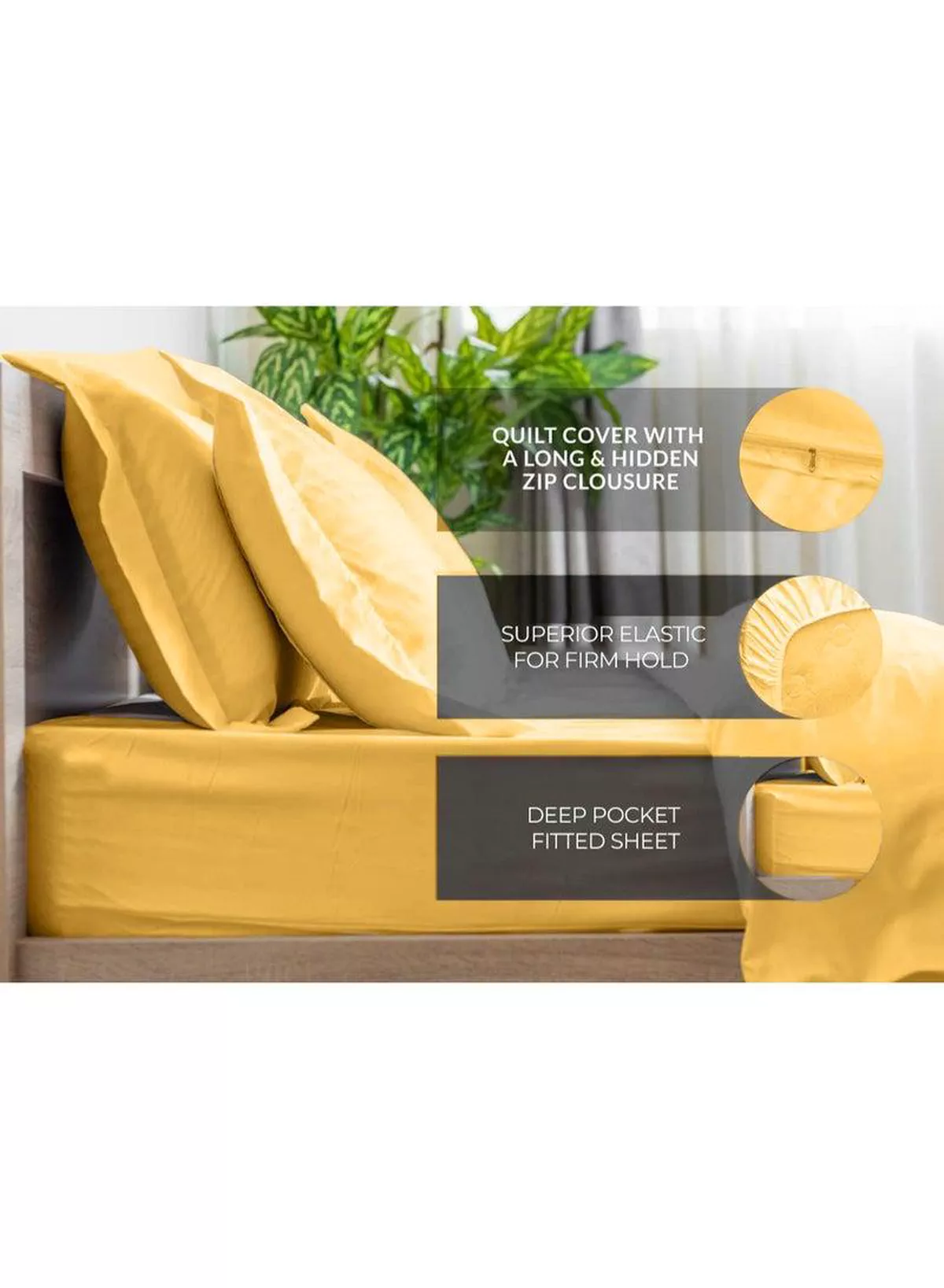 6-Piece Premium King Size Bedding Set, Gold Striped Design and High-Quality Microfiber Hotel Luxury Bedsheet Soft Quilt Cover and Pillowcases-1-1