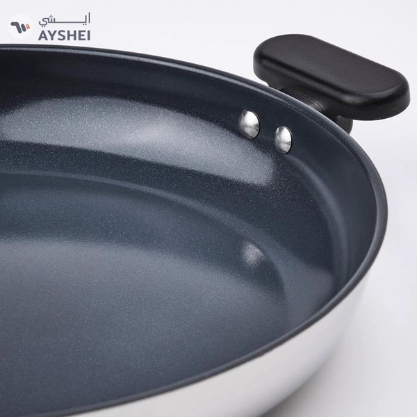 IKEA MIDDAGSMAT Frying Pan, Non-Stick Coating/Stainless Steel, 32 cm