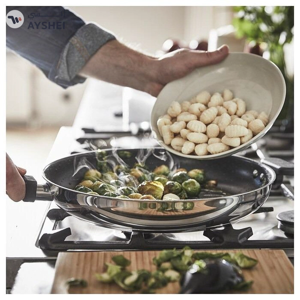 IKEA MIDDAGSMAT Frying Pan, Non-Stick Coating/Stainless Steel, 32 cm