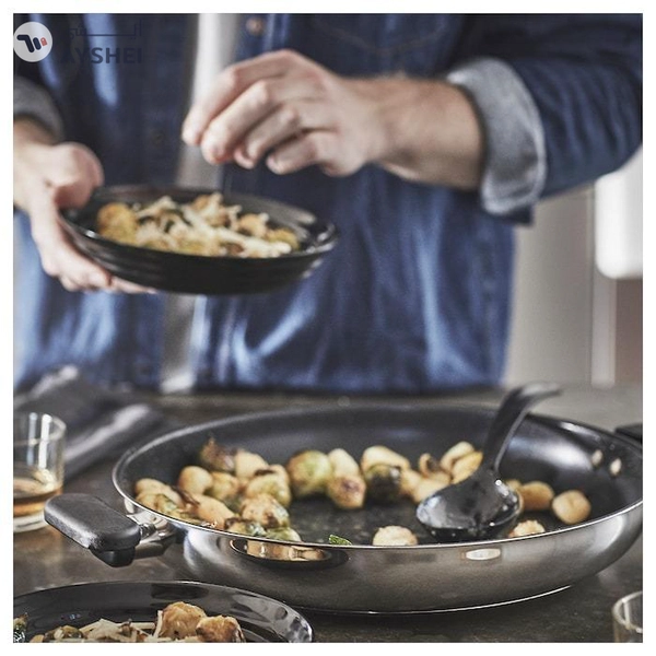 IKEA MIDDAGSMAT Frying Pan, Non-Stick Coating/Stainless Steel, 32 cm
