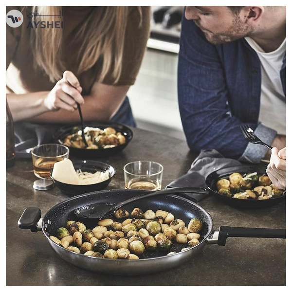 IKEA MIDDAGSMAT Frying Pan, Non-Stick Coating/Stainless Steel, 32 cm