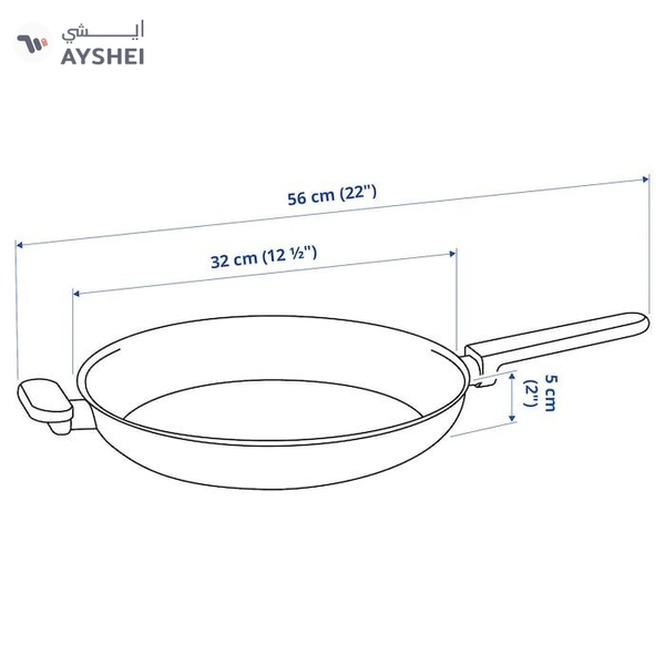 IKEA MIDDAGSMAT Frying Pan, Non-Stick Coating/Stainless Steel, 32 cm