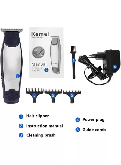 Kemei KM-5021 3 In 1 Rechargeable Trimmer & Clipper Blue/Silver 18.2 x 6 x 14cm-1
