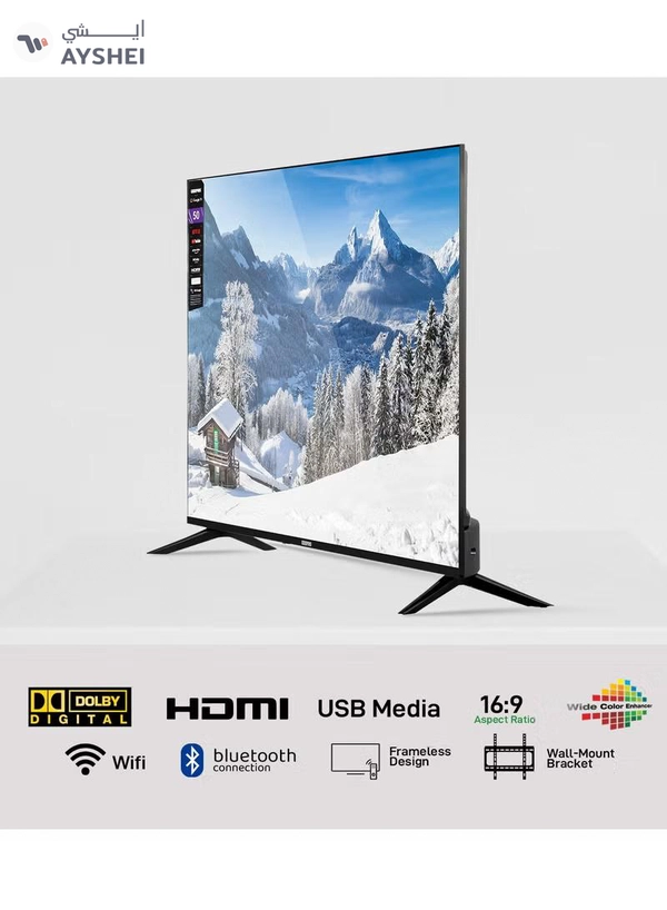 GEEPAS 50" Google TV- GLED5006SGXHD | Dolby Audio, Ultra HD LED TV, Built In Chromecast | With Remote Control, HDMI and USB Ports| Licensed Contents and Pre Installed Apps, Wi Fi and Screen Sharing
