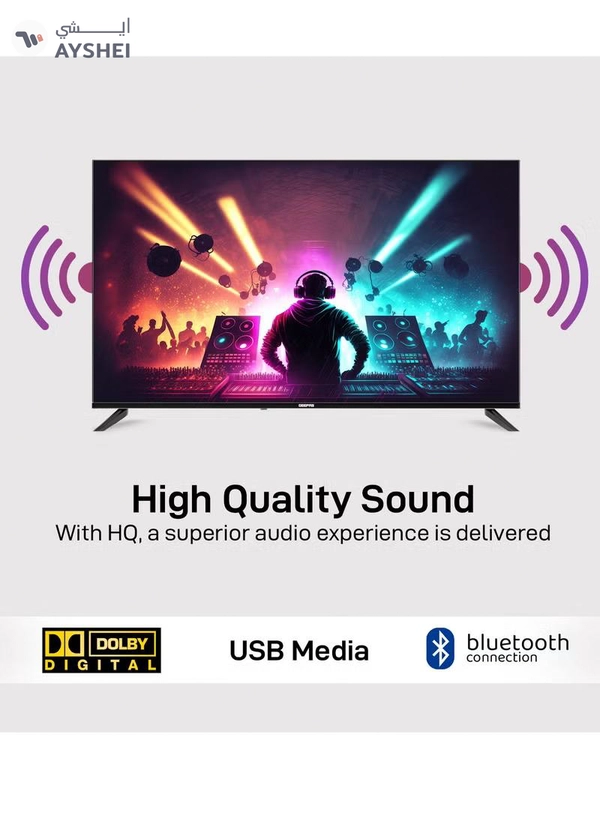 GEEPAS 50" Google TV- GLED5006SGXHD | Dolby Audio, Ultra HD LED TV, Built In Chromecast | With Remote Control, HDMI and USB Ports| Licensed Contents and Pre Installed Apps, Wi Fi and Screen Sharing