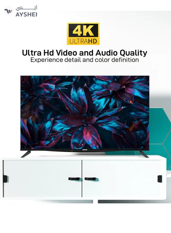 GEEPAS 50" Google TV- GLED5006SGXHD | Dolby Audio, Ultra HD LED TV, Built In Chromecast | With Remote Control, HDMI and USB Ports| Licensed Contents and Pre Installed Apps, Wi Fi and Screen Sharing