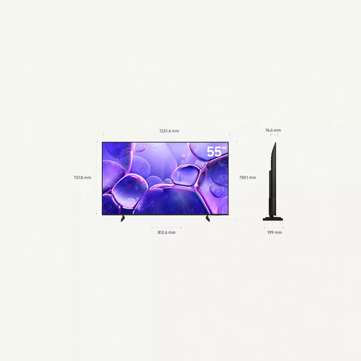 Samsung 55 Inch Crystal UHD TV, U8000F, 4K, Crystal Processor 4K, MetalStream Design, (2025 - UAE Version)-1-1