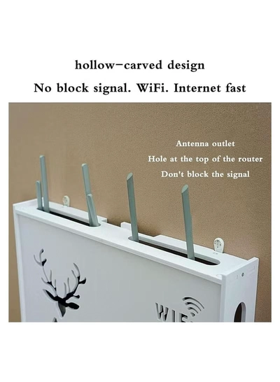 Eworld Stylish Wall Mounted Router Rack for Wi-Fi Router, Set-Top Box, Light Cat Box and More-4
