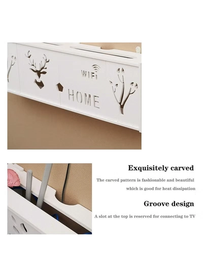 Eworld Stylish Wall Mounted Router Rack for Wi-Fi Router, Set-Top Box, Light Cat Box and More-5