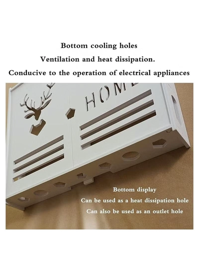 Eworld Stylish Wall Mounted Router Rack for Wi-Fi Router, Set-Top Box, Light Cat Box and More-6
